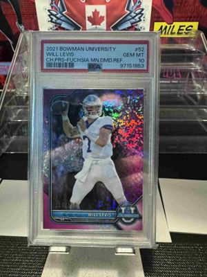 2021 Bowman U Will Levis Fushcia /150 #52 PSA 10