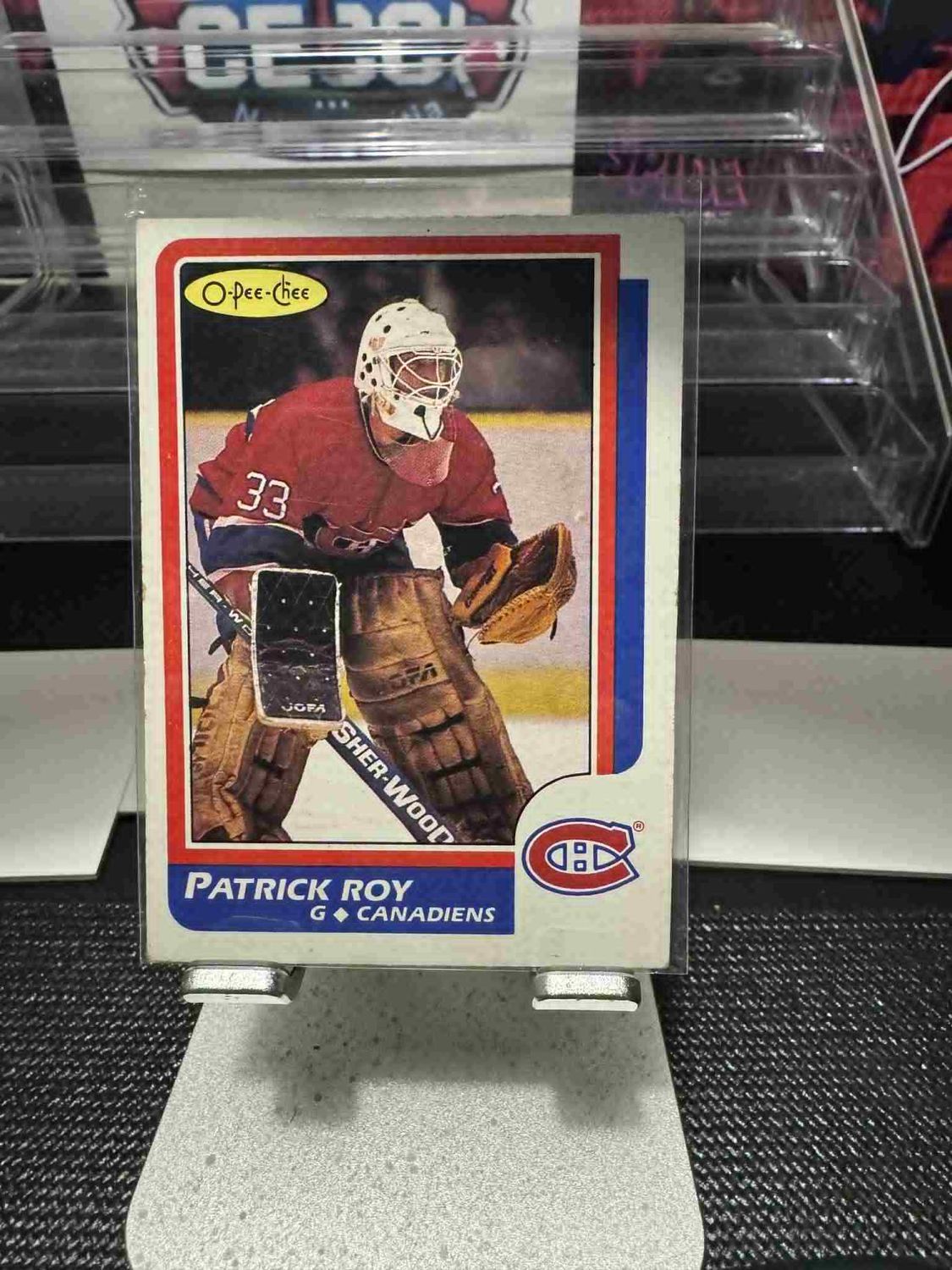 1986 O-Pee-Chee Patrick Roy Rookie Card #53 (not mint)