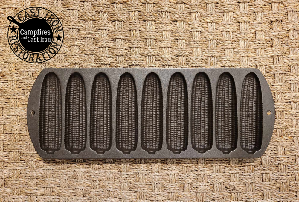 Vintage Lodge 9-Ear Cast Iron Corn Stick Pan (1980s)