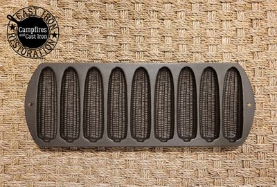 Vintage Lodge 9-Ear Cast Iron Corn Stick Pan (1980s)