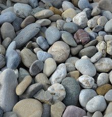 Galets, gravier roulé et sable