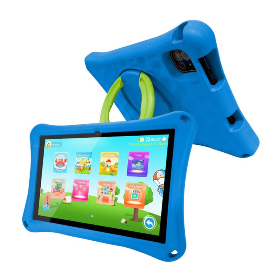 Oteeto K10 Kid&#39;s 5G WI-FI Android Tablet 8&quot; Display, 8GB RAM, 256GB Storage, 6000mAh Battery,8MP Front+13 MP Rear Camera , Children Watch (Gray+Blue)