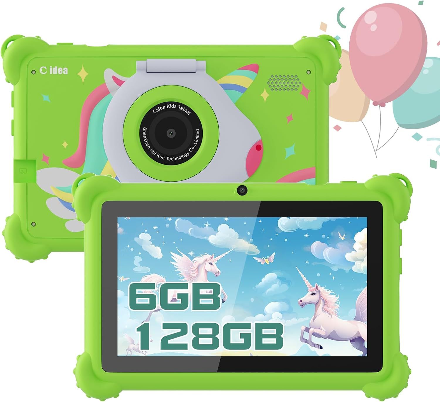 C idea 7-inch Kids Tablet – CM88 | Android 12 | 6GB RAM + 128GB ROM | Wi-Fi &amp; Bluetooth | Kid-Friendly Design | Educational Tablet