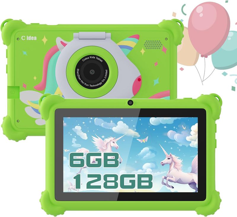C idea 7-inch Kids Tablet – CM88 | Android 12 | 6GB RAM + 128GB ROM | Wi-Fi &amp; Bluetooth | Kid-Friendly Design | Educational Tablet