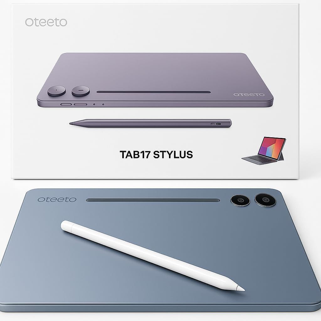 Oteeto TAB 17 Android Tablet, 11-inch Display, 8GB RAM, 512GB Storage, 8000mAh Battery, 5G Wi-Fi, with Keyboard Case &amp; Stylus.