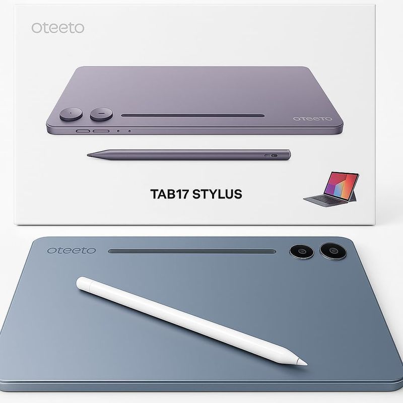 Oteeto TAB 17 Android Tablet, 11-inch Display, 8GB RAM, 512GB Storage, 8000mAh Battery, 5G Wi-Fi, with Keyboard Case &amp; Stylus.