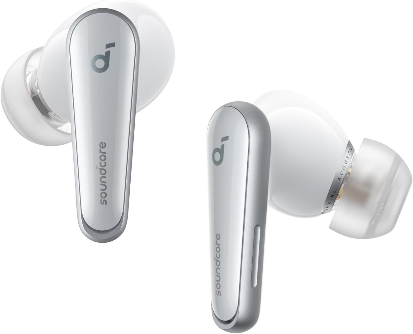 Soundcore by Anker Liberty 4 NC True Wireless Earbuds, Hi-Res Audio with LDAC, Adaptive ANC 2.0, 6 Mics AI-Enhanced Calls, 45H Playtime, Bluetooth 5.3, Wireless Charging, White (A3947H21)
