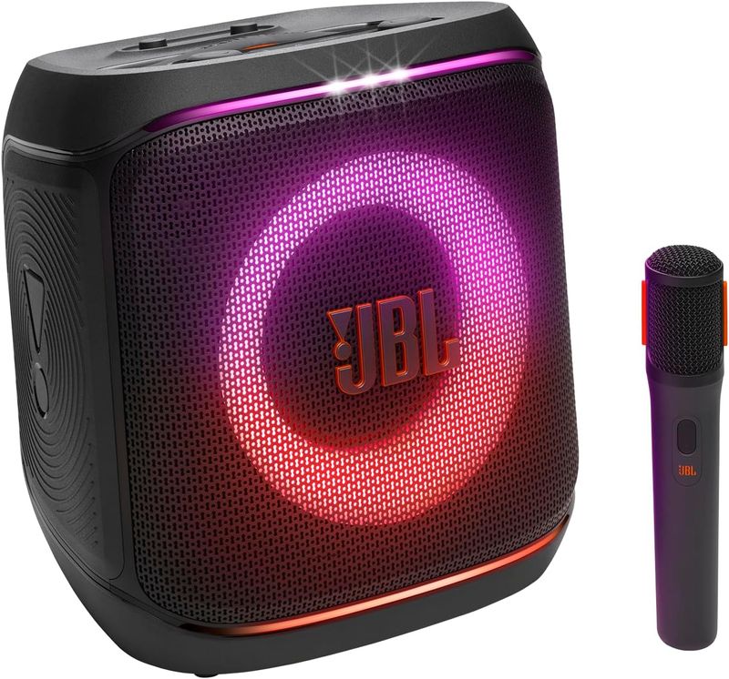JBL PartyBox Encore 2 Portable Bluetooth Speaker with Wireless Mic and AI Boost, 15H Battery, Dynamic Lights, Auracast, Karaoke &amp; Guitar Input, IPX4...