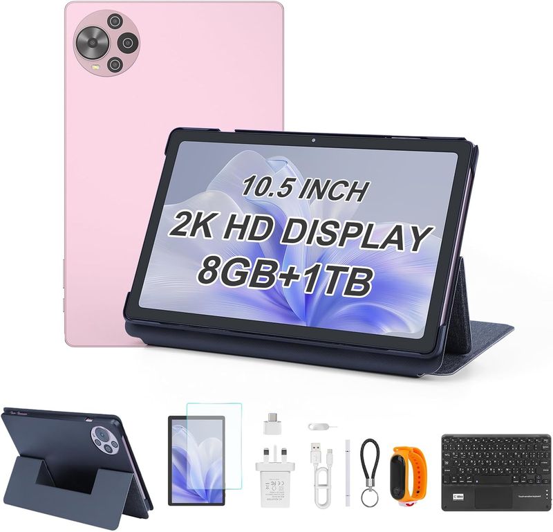 C idea 10.5 inch Tablet, Android 14 Tablet PC 8GB RAM +1TB ROM,Dual 5G LTE SIM,2K 1200x 2000 Display,10000 mAh Battery Tablet,CM10500 Plus