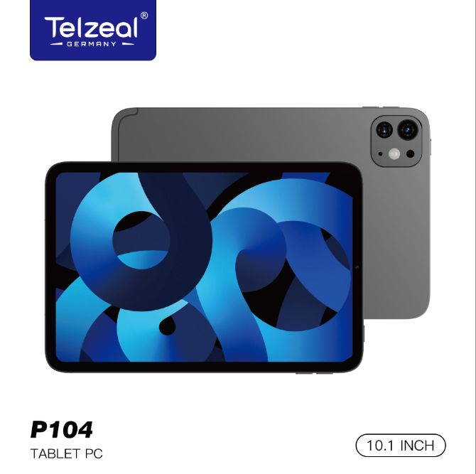 Telzeal P104 – 10.1″ IPS Tablet, 16 GB RAM &amp; 1 TB Storage, Android 13, Octa-Core, 8,000 mAh Battery, 13 MP + 8 MP Cameras