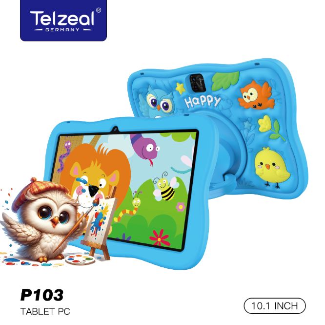 Telzeal P103 – 10.1″ Kids‑Ed Tablet, 4 GB RAM &amp; 128 GB Storage, Android 13, Dual‑SIM &amp; 5G Wi‑Fi