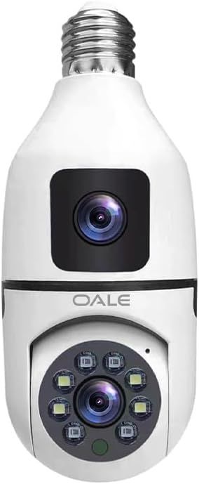 OALE iHome 02+ Dual-Line Audio 360° Security Camera with Bulb Design, 2K Resolution, Night Vision, Motion Detection