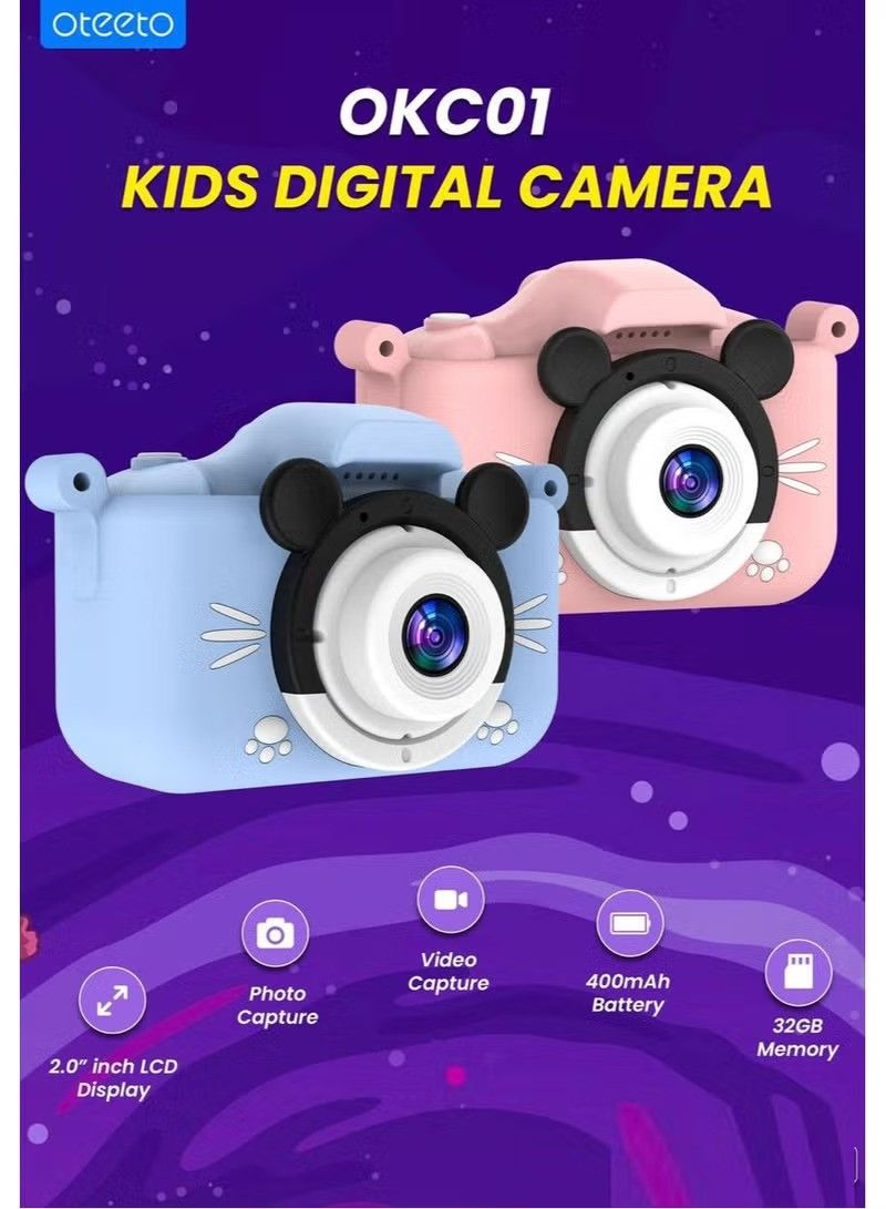 Oteeto OKC01 Kids Digital Camera With 2.0 Inch LCD Screen and 400 mAh Bttery