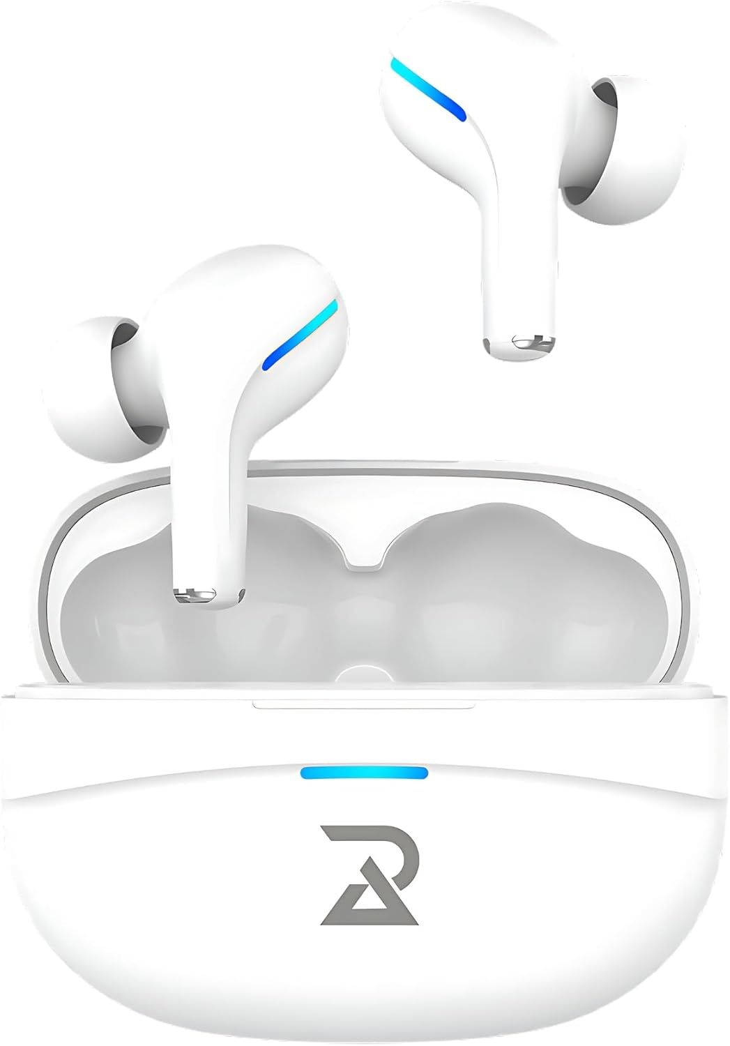 Radalifestyle Air 7 Bluetooth Earbuds, 20hrs Playtime, ENC, 13mm Drivers, TWS, Bluetooth v5.3, Low Latency Mode, Touch Control, IPX5 Waterproof, 2 Mics for Clear Calls (White)