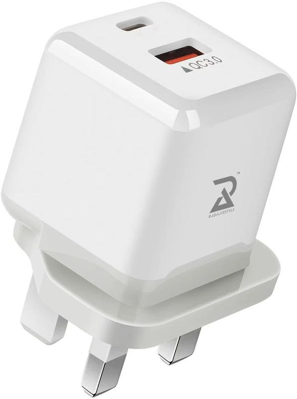 Radalifestyle QC7 25W Fast Charger Adapter – Dual Output Ports for Efficient Charging
