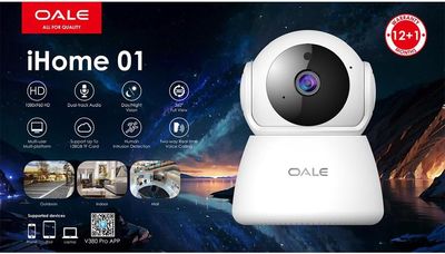 OALE iHome 02+ Dual-Line Audio 360° Security Camera with Bulb Design, 2K Resolution, Night Vision, Motion Detection