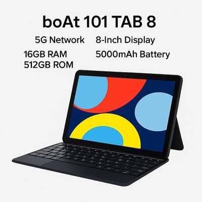 boAt 101 TAB 8 – 8-Inch 5G Android Tablet with 16GB RAM, 512GB Storage, 5000mAh Battery &amp; Keyboard