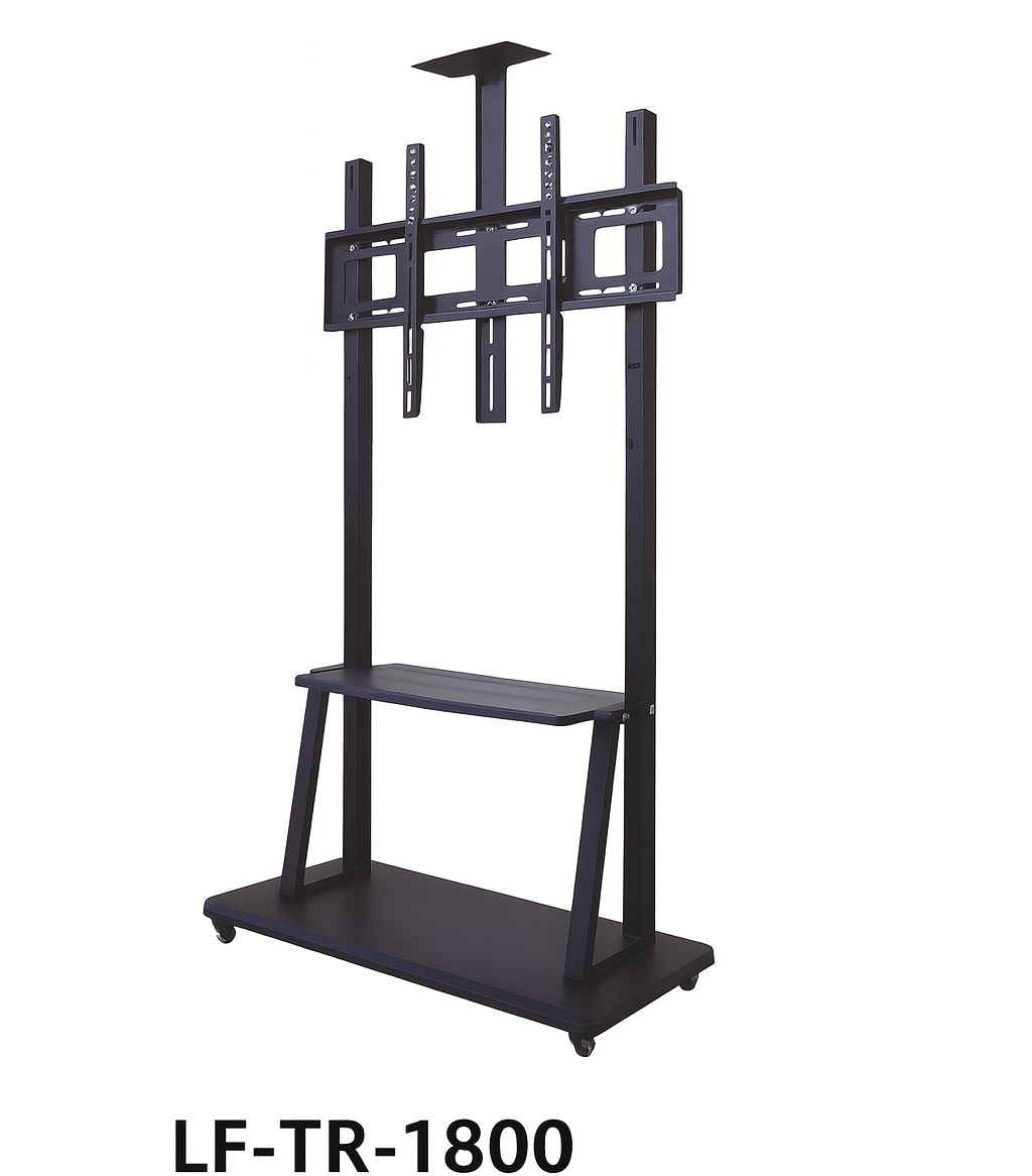 Siltron LF-TR-1800 – Heavy-Duty Mobile TV Stand with Adjustable Shelf, Fits 60″–100″ Displays, 90kg Capacity, VESA 200x200mm–1000x600mm, 4 Lockable Caster Wheels for Easy Movement