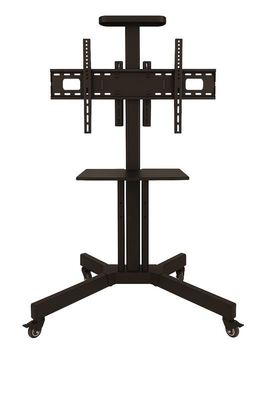Siltron LF-TR-1500 Heavy-Duty Mobile TV Stand with Shelf &amp; Lockable Wheels – Fits 32″–65″ TVs, 50kg Capacity, VESA 600x400mm Max