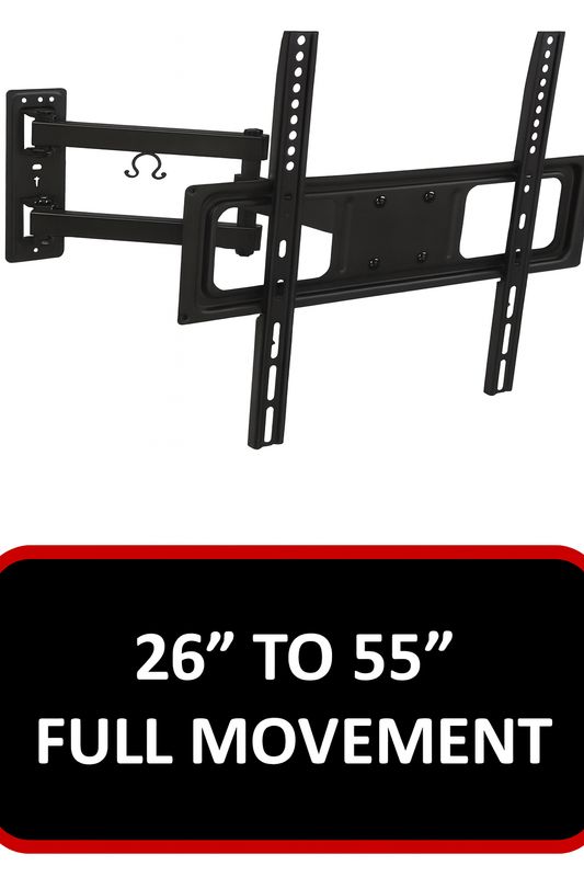 Siltron 26–55″ LF-LCD-42 Full Motion TV Wall Bracket – 180° Swivel, ±15° Tilt, Max 35kg, VESA 420×410