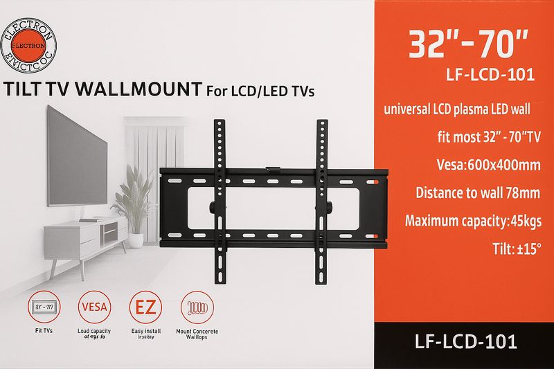 Siltron 32″–70″ Tilt TV Wall Mount | LF-LCD-101 | VESA 600x400mm | 45kg Capacity | ±15° Tilt
