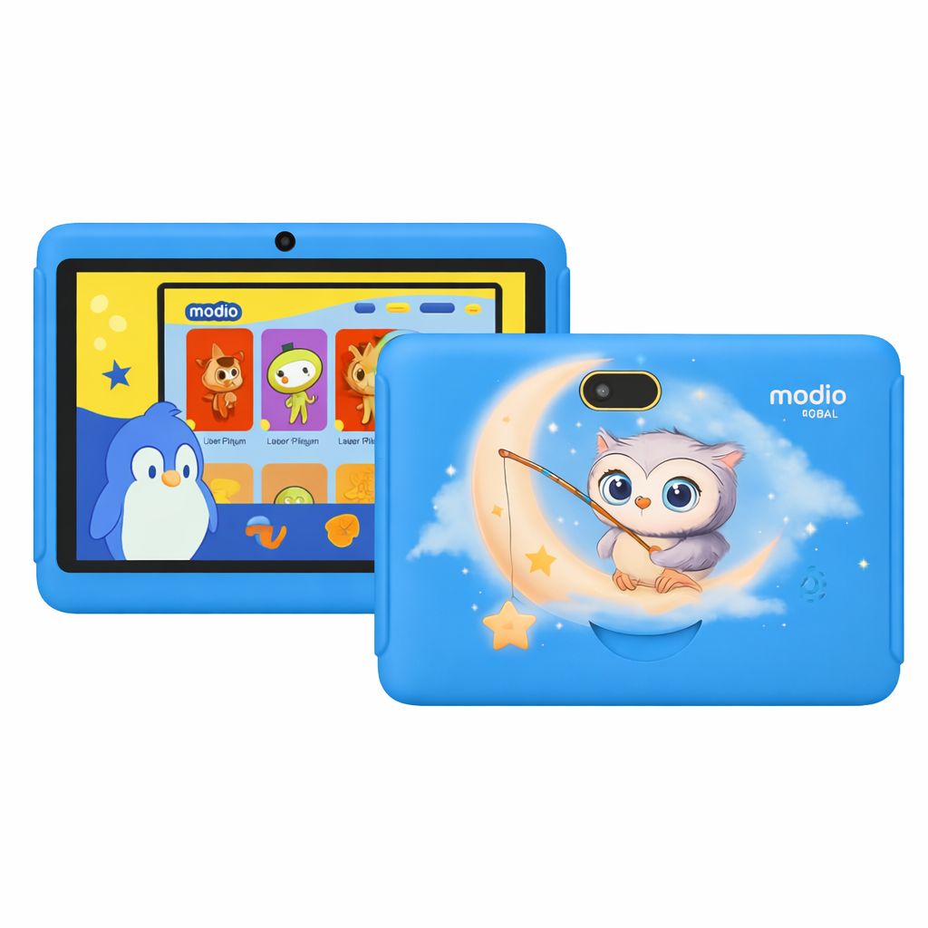 Modio Kids Tab M5 – 7 Inch HD Display | 6GB RAM + 256GB ROM | Dual Camera | Android 13.0 | Cartoon Design (Pink – Princess &amp; Butterflies)