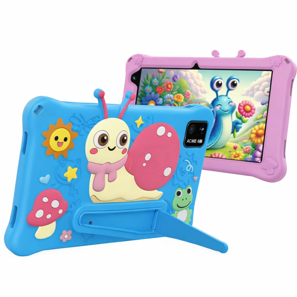 Modio Kids Tab M750, 7-inch Android Tablet, 64GB ROM, 4GB RAM, 4G LTE, Wi-Fi, Dual Camera, Kid-Proof Case, Blue