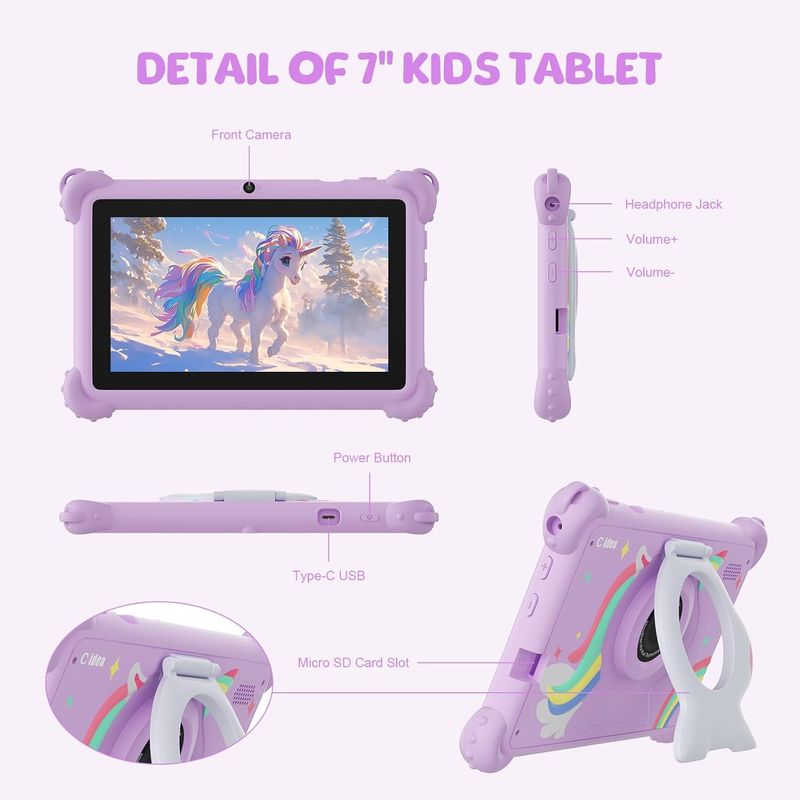 C idea CM88 Kids Tablet | Android 15 | 8GB RAM 256GB ROM (512GB TF) | HD IPS Eye Protection Display