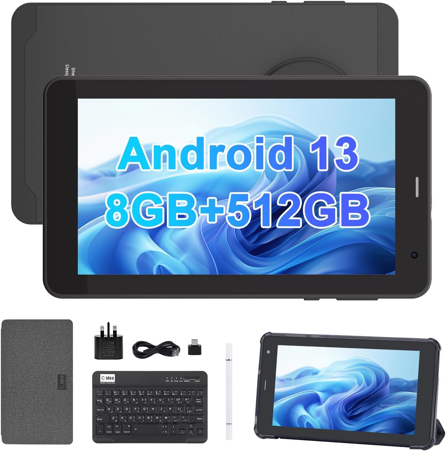 📱 C Idea 7” Android 13 Tablet | 8GB + 512GB | SIM + WiFi | Stylus &amp; Case Included | CM518 Pro