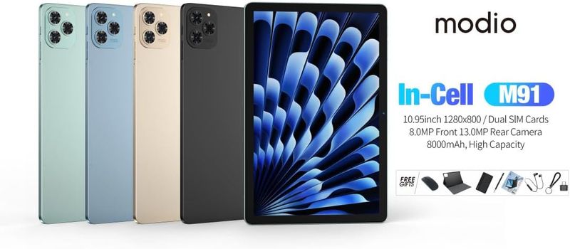 Modio M91 Tablet 5G | 12GB RAM, 512GB ROM, Free Gifts