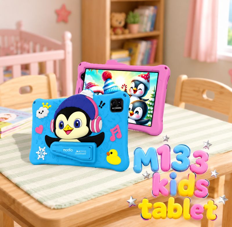 Modio M133 Tablet 8 Inch HD IPS Display | 6GB RAM + 256GB ROM | 5G WiFi  | Touch Pen | Stickers | Lanyard | Digital Watch