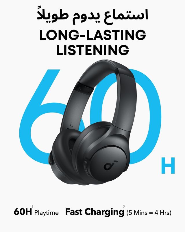 Soundcore Q11i Wireless Over-Ear Headphones – Black (A3005HA1) | Hi-Res Audio, 60H Playtime, BassUp Technology,