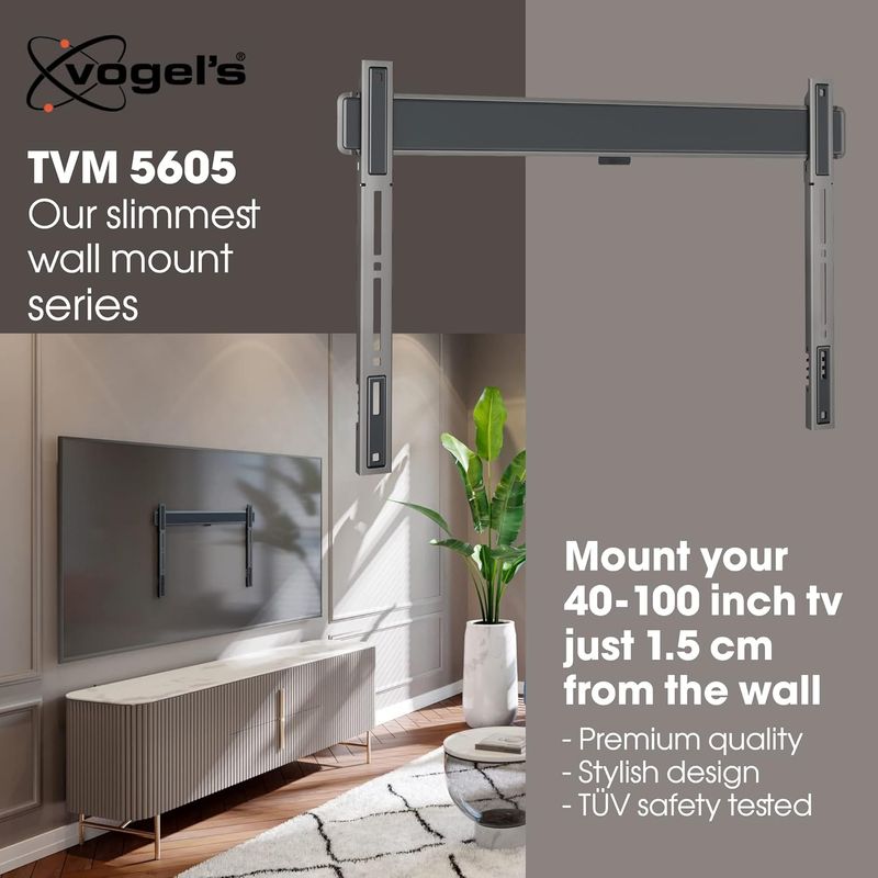 Vogel's TVM 5605 ​Extremely ​Flat​ Fixed TV Wall Mount Bracket for 40-100 inch TVs​, Holds Max. 100 kg TV​s