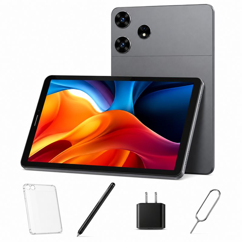 Modio M134 8-Inch Tablet Black, 8GB RAM 512GB Storage, Android 13, 5000mAh Battery, Dual SIM, WiFi, 8MP Camera, Kids Learning Tablet with Accessories