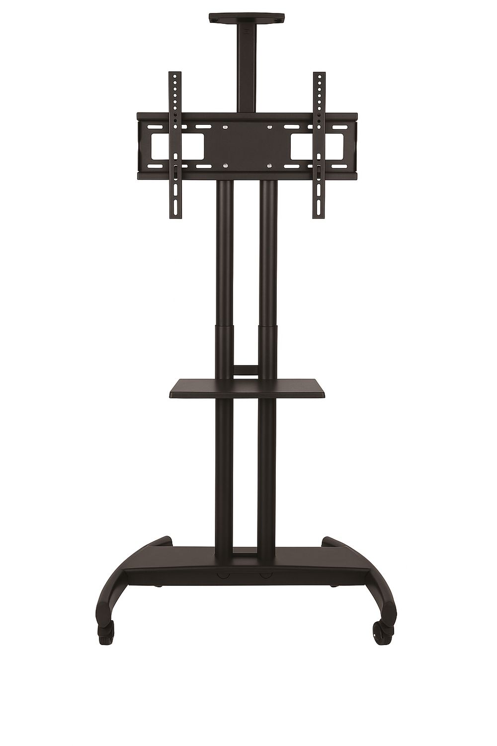 Siltron Heavy-Duty Mobile TV Stand with Adjustable Height &amp; Integrated Speaker Shelf – Fits 32″–75″ TVs, 60kg Capacity, VESA 600x400mm