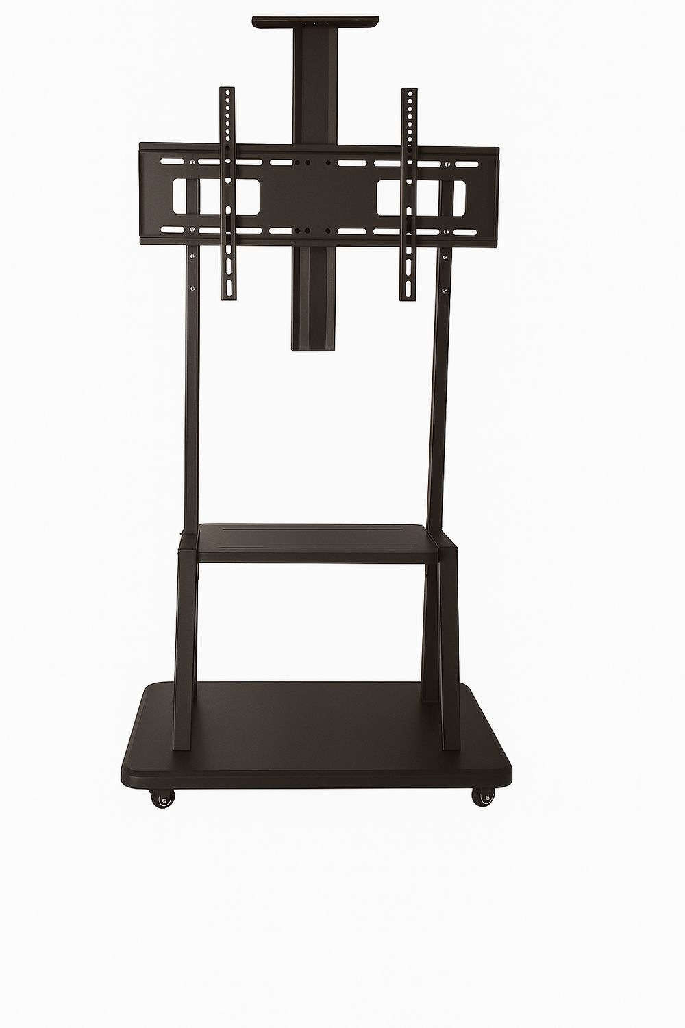 Brandtech 1700 Heavy-Duty Mobile TV Stand with Shelf &amp; 4 Lockable Wheels – Fits 40″–75″ TVs, 60kg Capacity, VESA 200x200 to 610x410mm