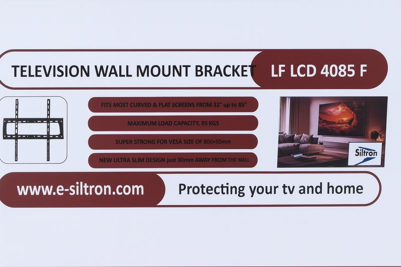 Siltron 32"–85" Universal TV Wall Mount Bracket | Siltron LF LCD 4085 F | Heavy-Duty Steel | 65kg Weight Capacity