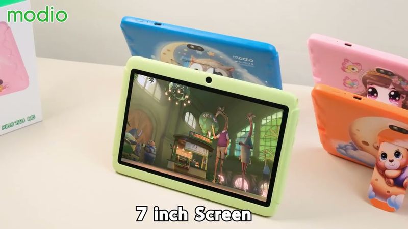 Modio Kids Tab M5 – 7 Inch HD Display | 6GB RAM + 256GB ROM | Dual Camera | Android 13.0 | Cartoon Design