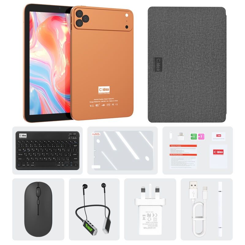 C idea CM10017 Ultra 10.1-Inch Android 16 Tablet, 8GB RAM 1TB Storage, 10000mAh Battery, Dual SIM,13MP Front &amp; 16MP Rear Camera with Keyboard, Mouse, Stylus, Case &amp; Bluetooth Neck Earphones