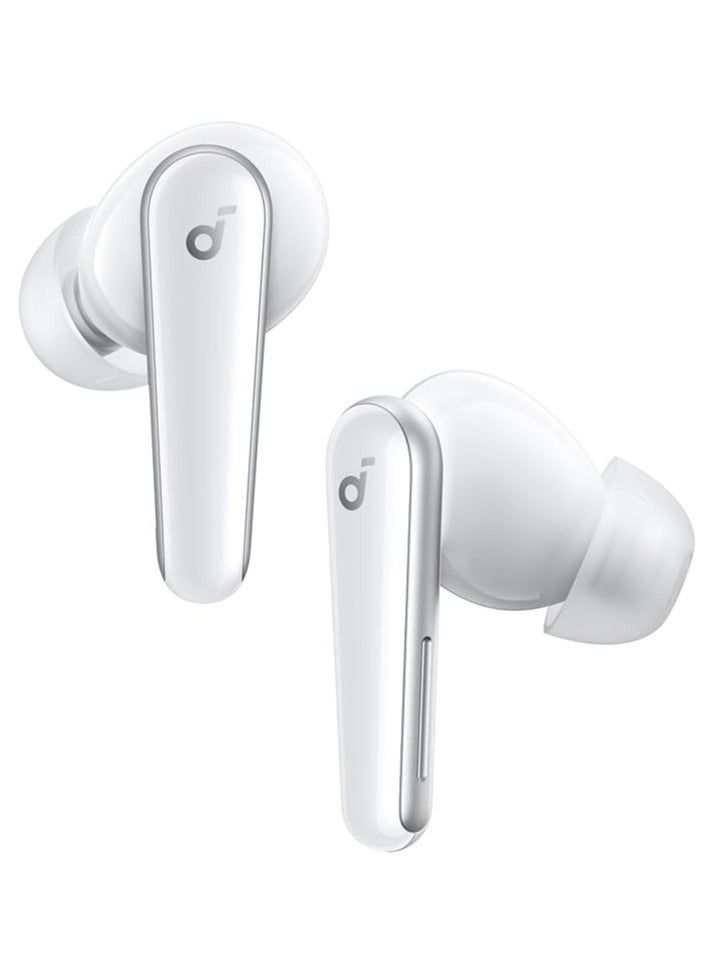 Liberty 5 by Anker, Noise-Cancelling Wireless Earbuds, 2x Stronger Voice Reduction, Real-Time Adaptive Noise Cancellation, Fast Charging, Dolby Audio, 6-Mic AI Clear Calls, Long Battery Life White