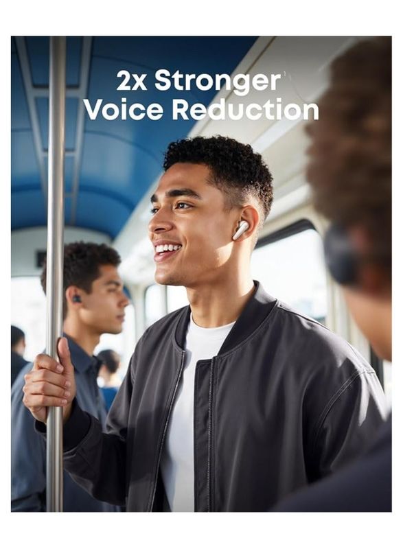 Liberty 5 by Anker, Noise-Cancelling Wireless Earbuds, 2x Stronger Voice Reduction, Real-Time Adaptive Noise Cancellation, Fast Charging, Dolby Audio, 6-Mic AI Clear Calls, Long Battery Life White