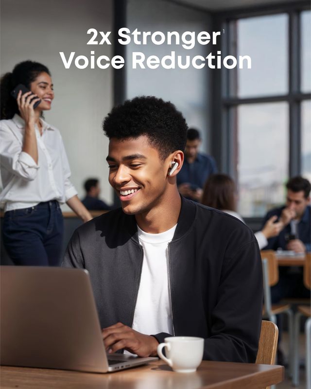 soundcore by Anker Liberty 5 ANC Earbuds, 2x Voice Reduction | 2x stronger voice reduction, real-time adaptive ANC, Dolby audio, 6-mic AI clear calls, fast charging, long battery life : Amazon.ae: