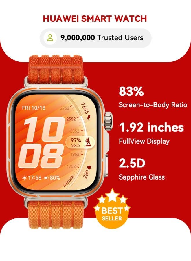 WATCH FIT 5 Pro Smartwatch, 44.5mm FullView Display, iOS &amp; Android, upto10 Days Battery Life, Golf, Health Management, Sleep &amp; Heart Monitor, ECG, NFC, Mini Work-out, Orange