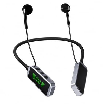 C idea Bluetooth Neckband Earphones with LED Digital Display, Deep Bass Stereo Sound, Bluetooth 5.0 Wireless Earbuds, HD Calling, Magnetic Earbuds, Up to 48 Hours Battery Life C idea Bluetooth Neckband Earphones with LED Digital Display, Deep Bass Stereo Sound, Bluetooth 5.0 Wireless Earbuds, HD Calling, Magnetic Earbuds, Up to 48 Hours Battery Life