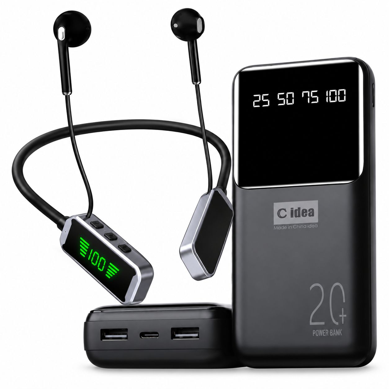 FREE GIFT — Bluetooth Neckband + 20,000mAh Power Bank
