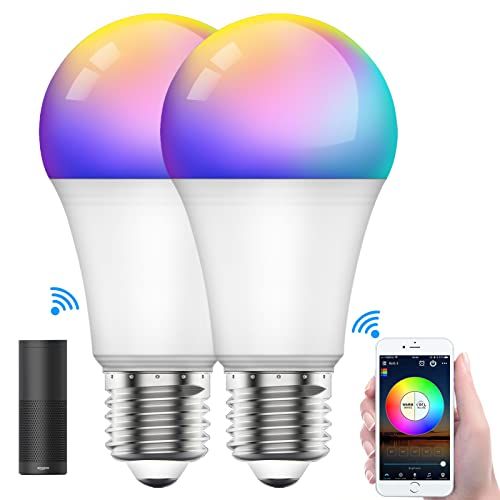 Brandtech 2Pcs Smart Led Bulb E27 Remote Control Color Adjustable Light Works With Amazon Alexa/Echo Google Home/Assistant, 190V/240V, 10W, 800 Lumens: Buy Online at Best Price in UAE - Amazon.ae