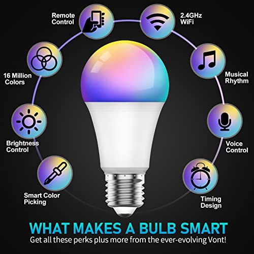 Brandtech 2Pcs Smart Led Bulb E27 Remote Control Color Adjustable Light Works With Amazon Alexa/Echo Google Home/Assistant, 190V/240V, 10W, 800 Lumens: Buy Online at Best Price in UAE - Amazon.ae