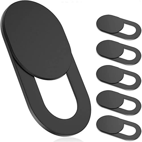 Brandtach 6pcs Webcam Cover, Ultra Thin, for Laptop, PC, Computer, Apple MacBook, iPad, Cell Phone, etc. 0.22 inch thick net block to protect your privacy and security （Black）