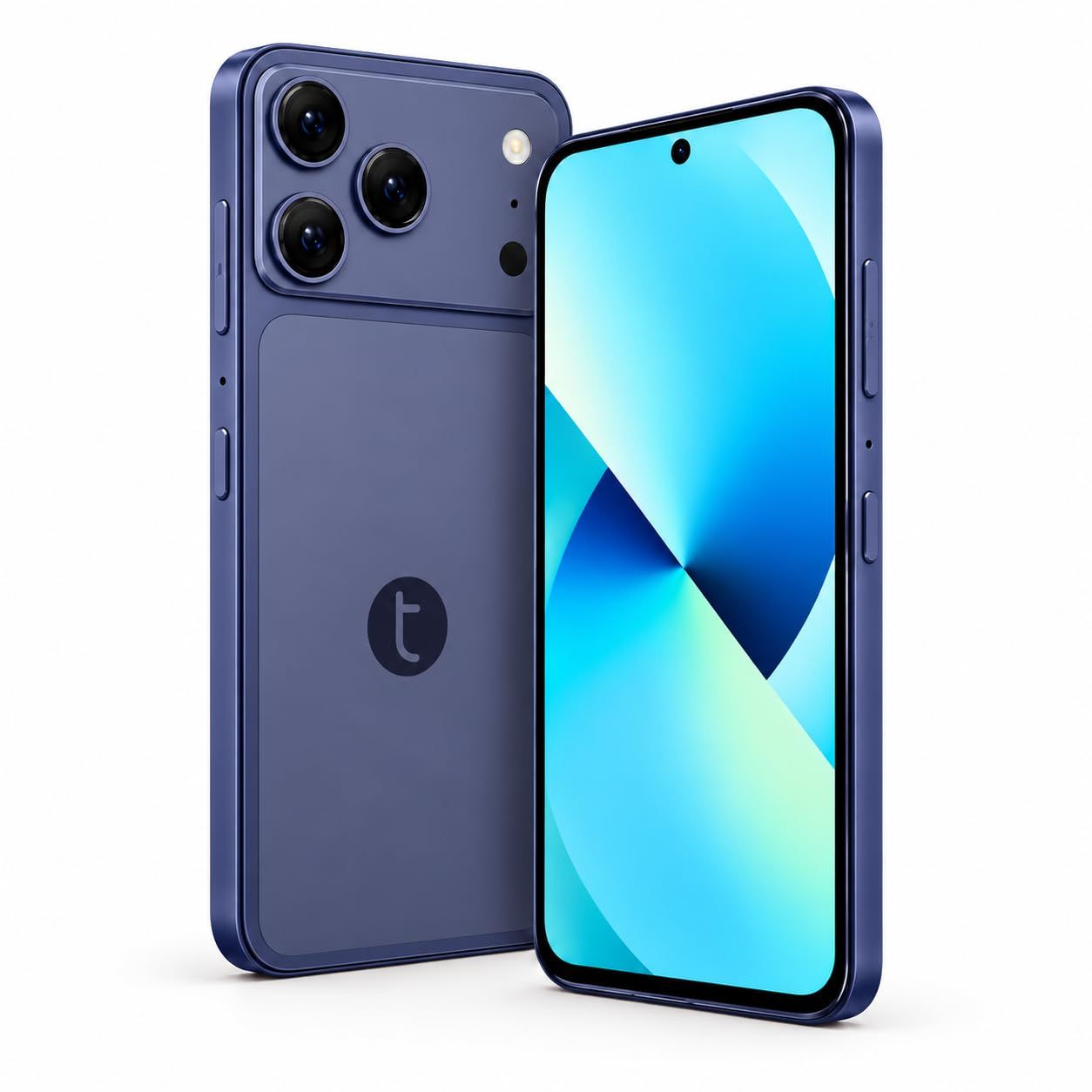 Modio MB17 Mini Smartphone, 4-Inch Display, Android 15, Face Unlock, Dual SIM, 4GB RAM, 64GB Storage, 8MP Rear &amp; 5MP Front Camera, 2000mAh Battery, Compact Design, Colour: Blue