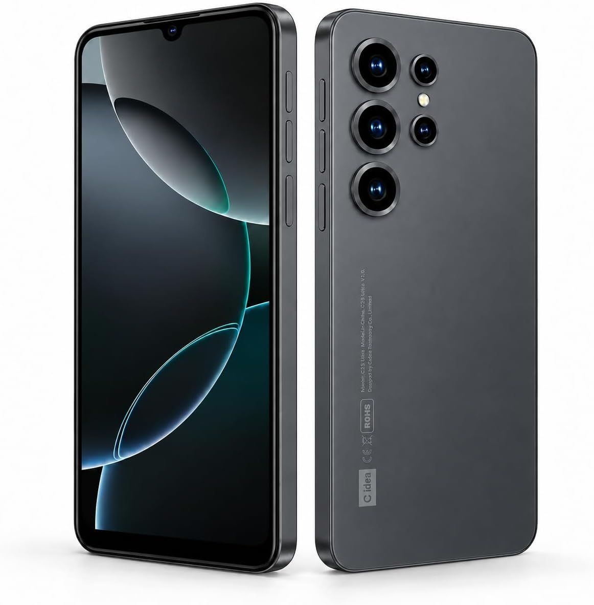 C idea C25 Ultra Smartphone, 6.8-Inch INCELL Display, 6GB RAM, 64GB Storage, Android 16, 5800mAh Battery, 13MP Rear &amp; 5MP Front Camera, 4G, Face Unlock, Colour: Gray